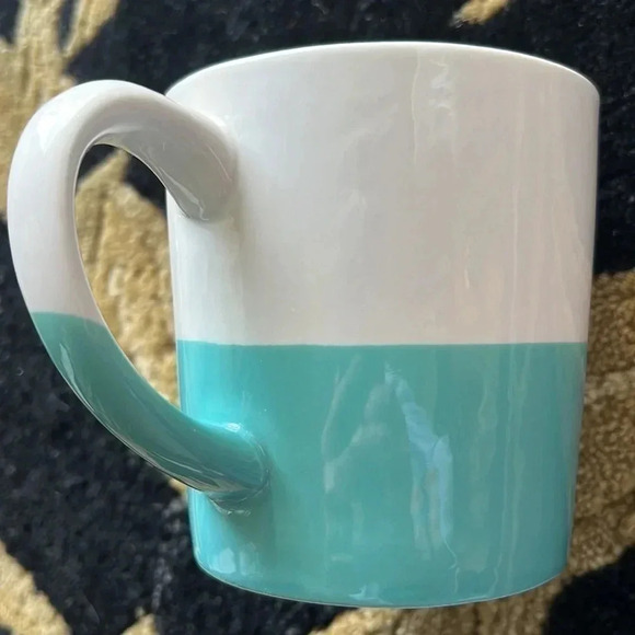 Modern Expressions Monogram Golden C Coffee Tea Soup Mug Turquoise White - Picture 11 of 11
